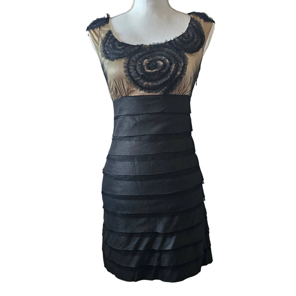 Lucy & Co Black Illusion Lace Cocktail Dress Size S